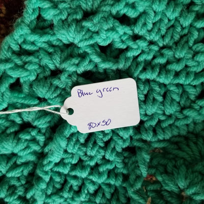Vintage handmade afghan cover throw Green fringe coverlet blanket 80x50 Queen