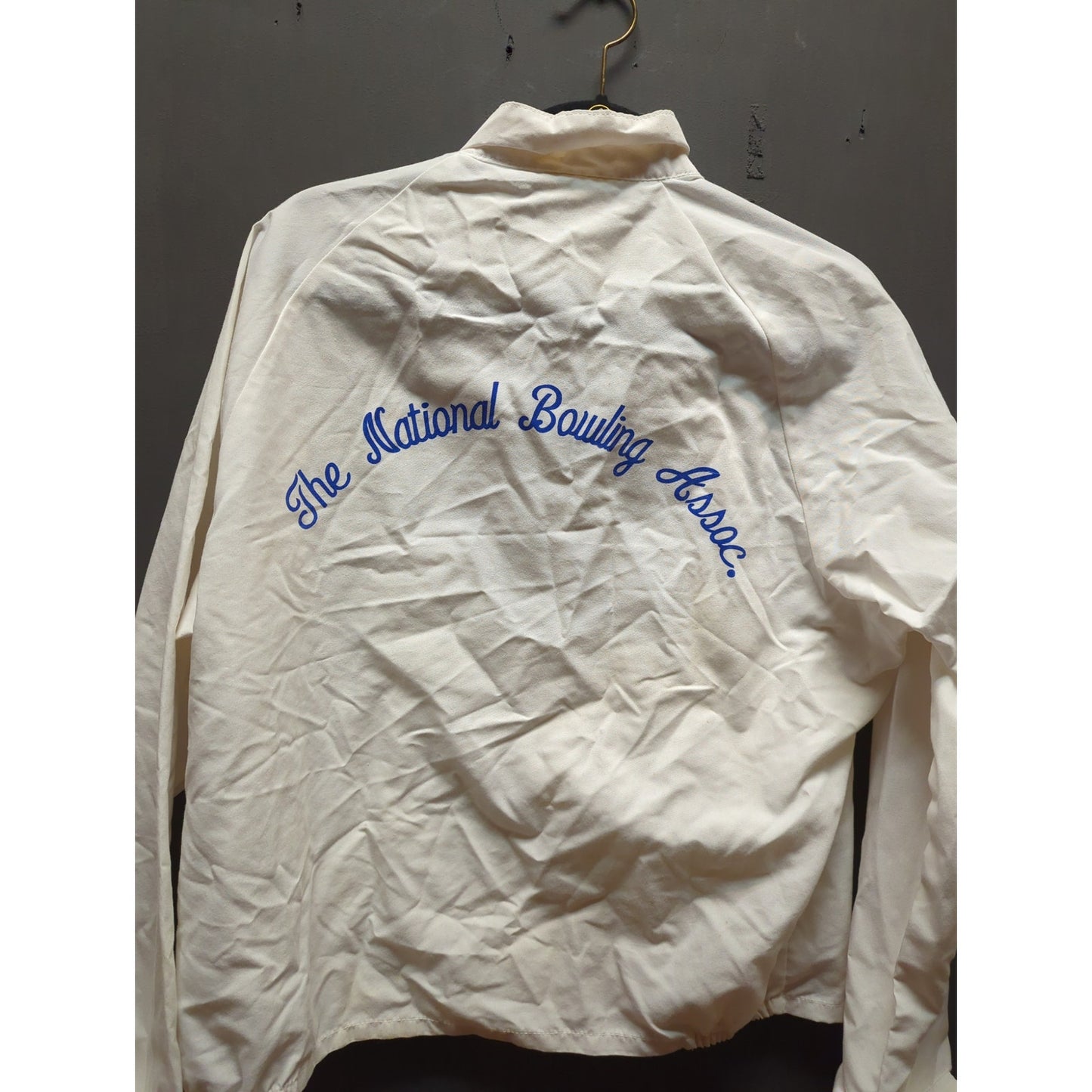 vintage white national bowling association jacket 1990s Size Large collared