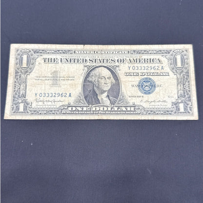 Paper Currency Note Paper Money $1 Series 1957 B silver certificate blue seal
