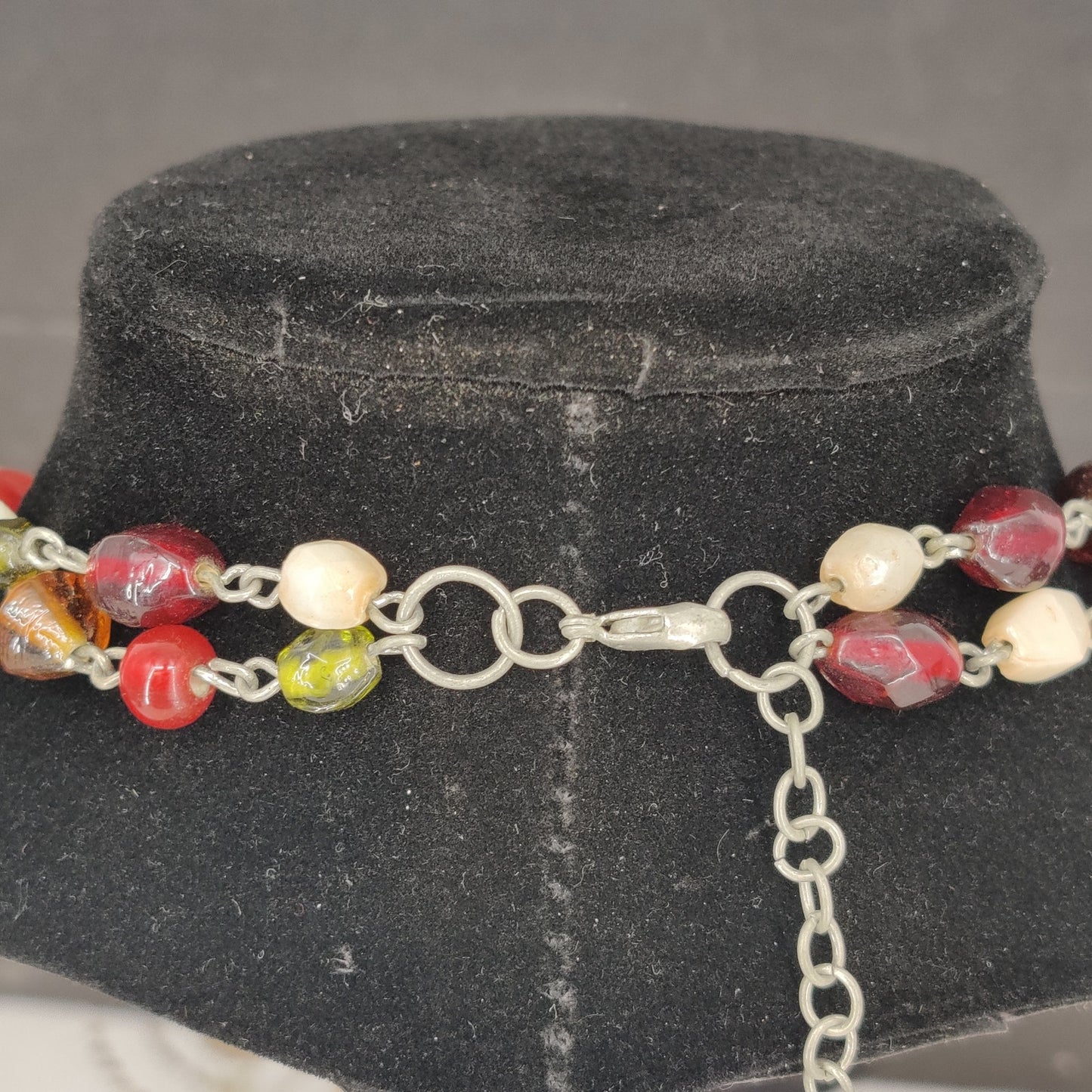 Vintage Fashion Necklace  Multi-Strand Earth Tone Beaded Layering