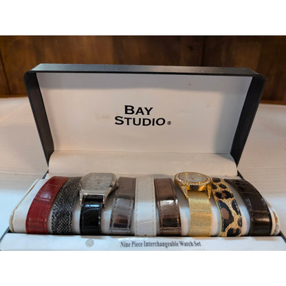 Vintage Bay Studio Interchangeable Watch Gift Set 5 Bands 2 Bezels cases