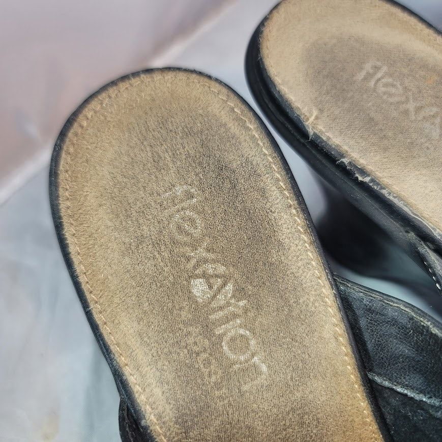 Aerosoles Flexation black clog Womens Shoes Size 10 buckle detail
