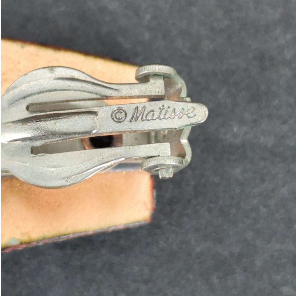 Vintage Matisse Renoir Light Blue Copper Enamel Clip On Earrings Mid Century