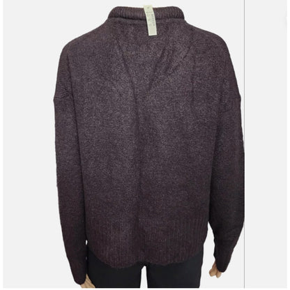 Madewell Fulton Pullover Rolled Neck Heather Raisin Alpaca #MA754  Sweater Small