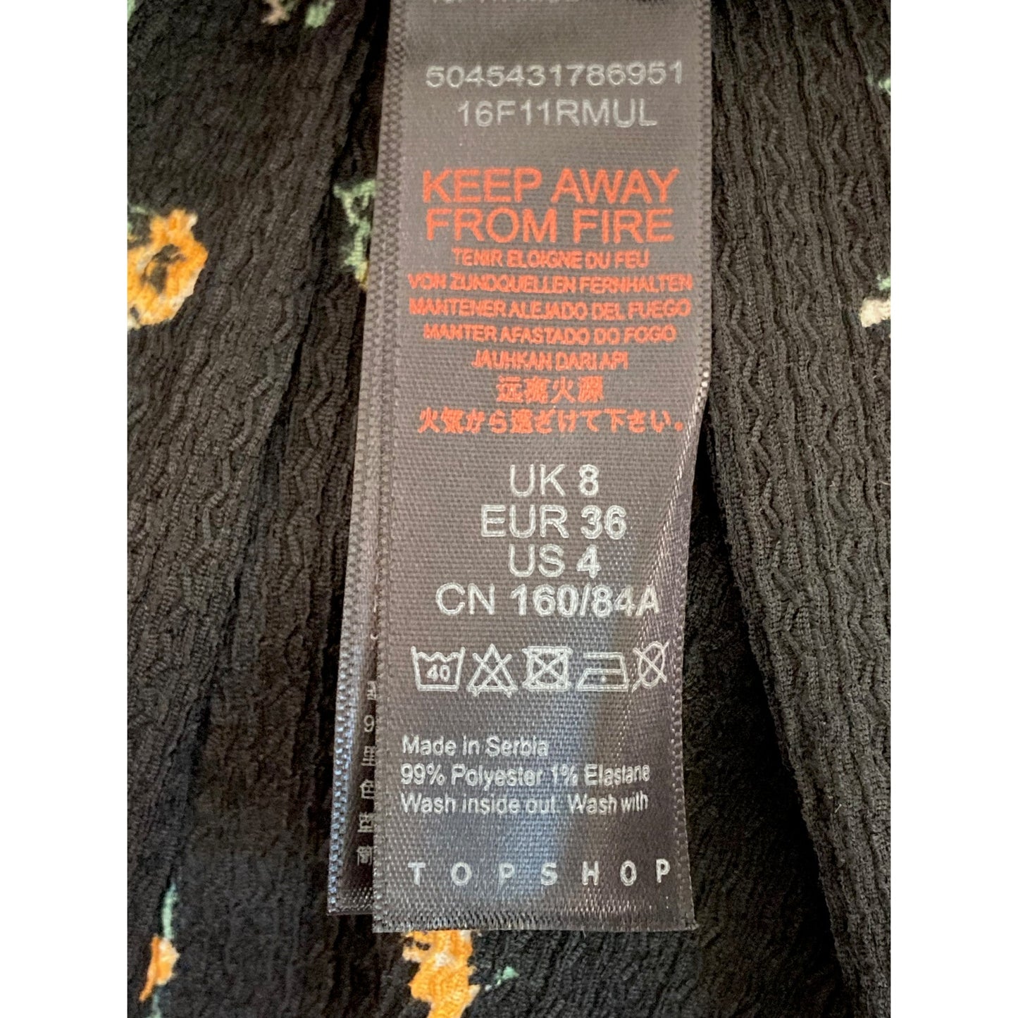 Topshop Boho Preppy Slim Fit Flare Leg Pants Sz 4 US in Black Ditzy Floral NWT