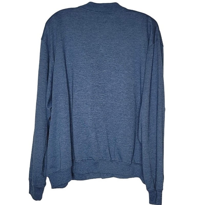 Alfred Dunner Warm heart Blue Long Sleeve PXL Button down Embroidered Sweatshirt