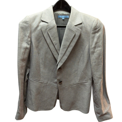 Antonio Melani Gray Linen Cotton Blazer Structured Smart Casual 6 Double Lapel