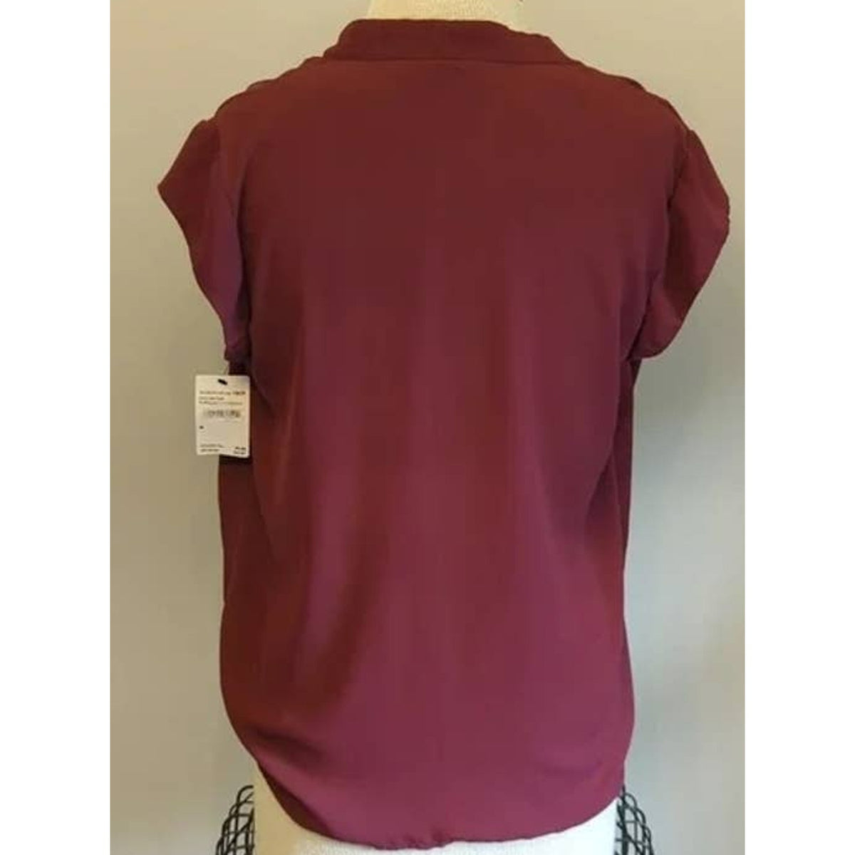 Halogen Draped Surplice Cami Insert Pullover Blouse XL Burgundy NWT FAUX WRAP