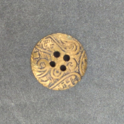 LOT A of 10 Antique Vintage Victorian Brass Mixed Materials Buttons ESTATE FIND