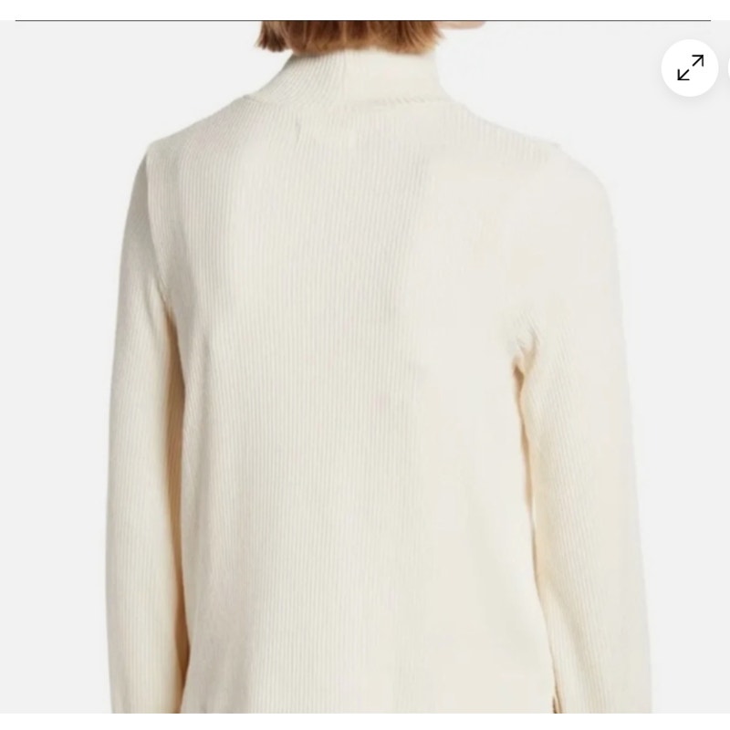 MADEWELL WOMEN'S ANTIQUE CREAM MOCK NECK BUBBLE-SLEEVE SWEATER TOP Sz XXS
