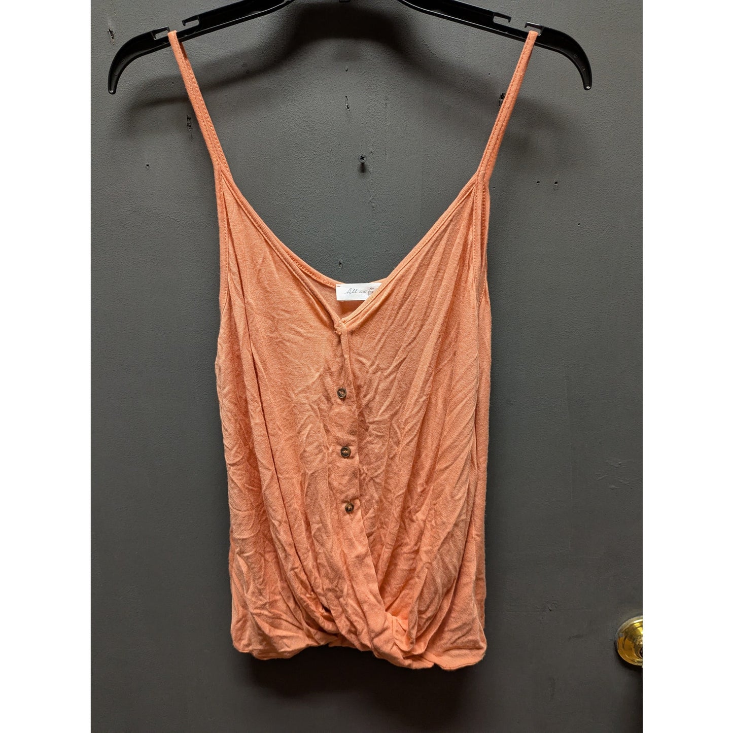 All in Favor Orange Henley Button Front Cami Tank Top Medium Layering Sleeveless