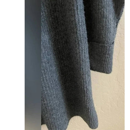 Topshop Cuffed Ribbed Relaxed Fit Funnel Neck Sweater Dress Sz 4-6 in Gray NWT
