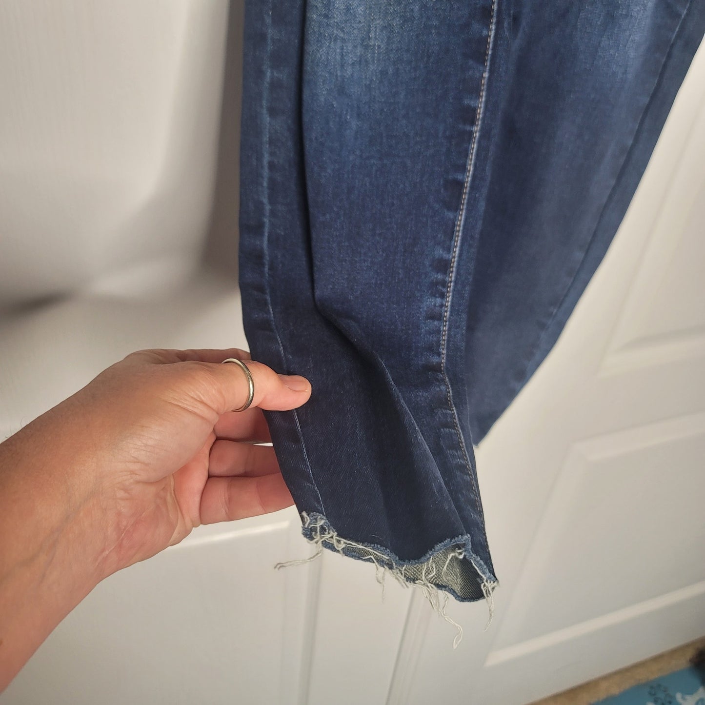 STS Blue Stretch 10" High Rise ELLIE Ankle Skinny Jeans Button & Zip Fly 27 NEW