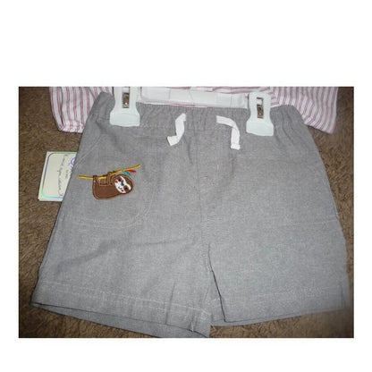 NEW Quiltex Baby Boys 2-Piece 24 months Short Set with sloth New TODDLER JUNGLE
