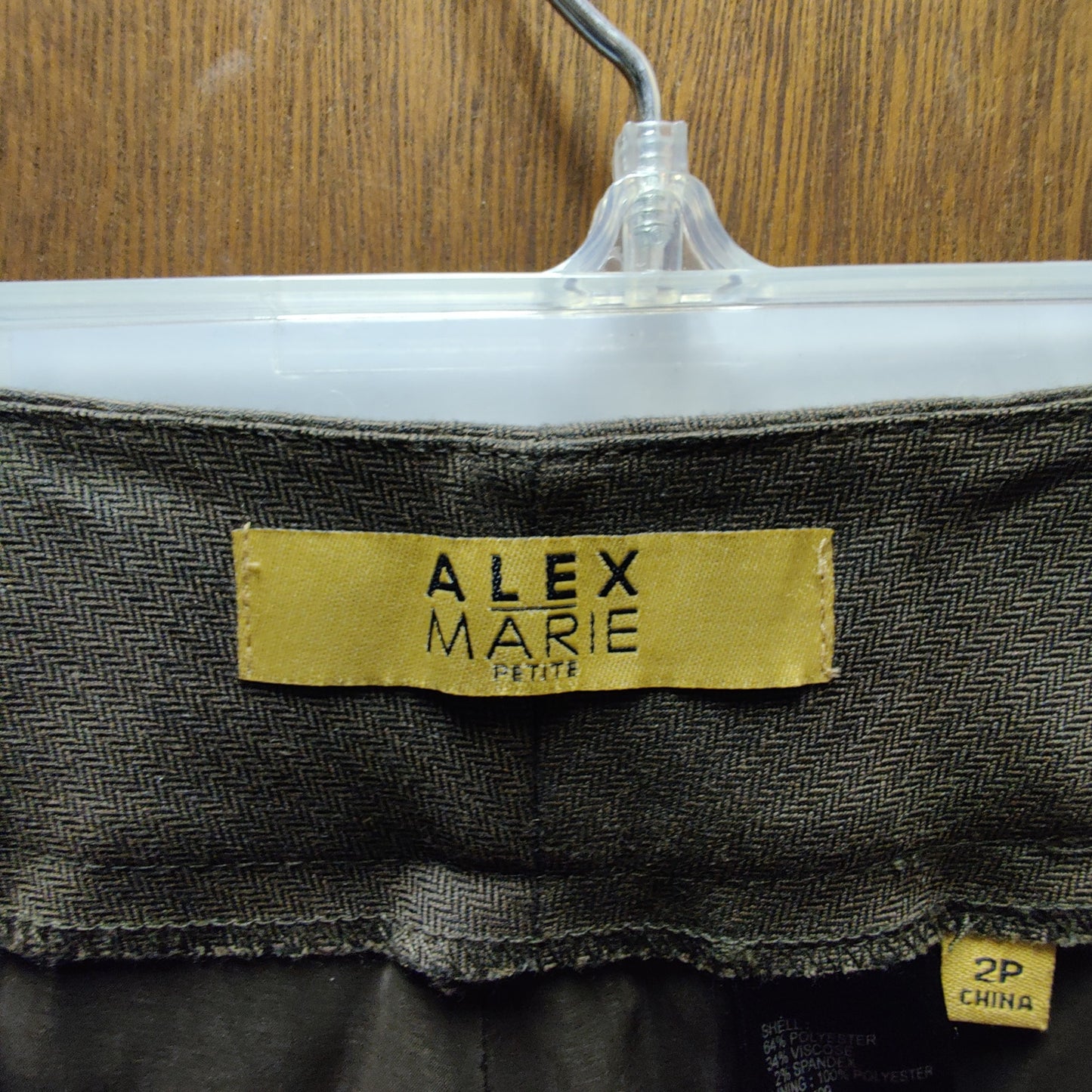 Alex Marie Brown Tapered Career Pants Petite Minimalist Professional Office 2P