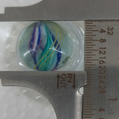 Antique German Josephs Coat Handmade Swirl Glass Marble 5/8" Toy Gem #BOXA4