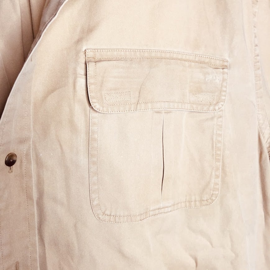 Roundtree & Yorke Outdoor Button Down Shirt 3XT Tall Khaki Short Sleeve