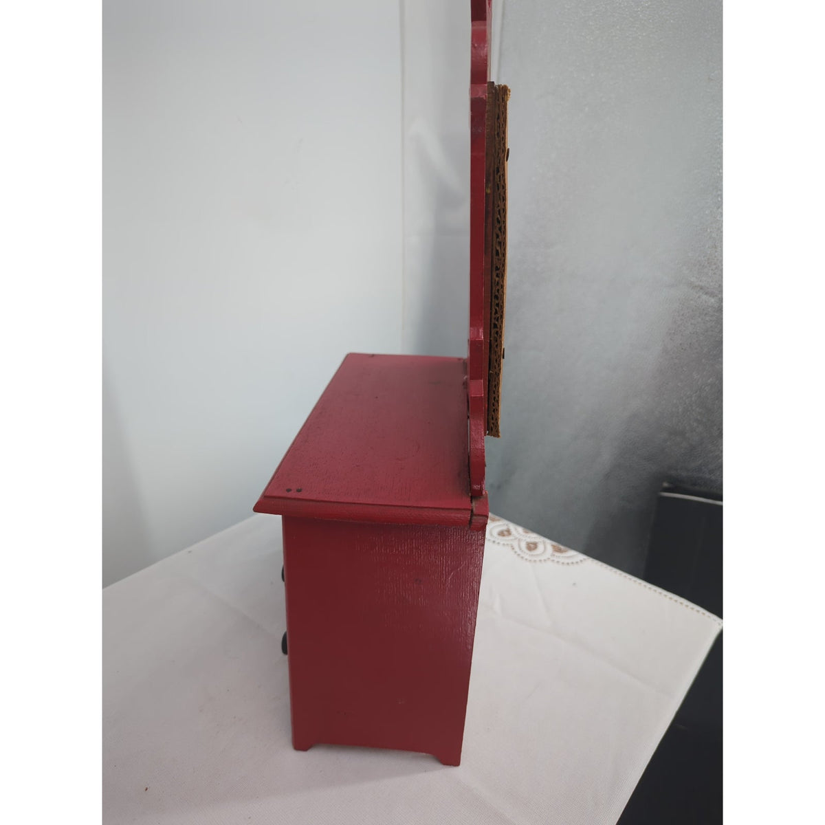 Charming 11" Tall Vintage Salesman Sample Miniature Dresser-Top Chest of Drawers