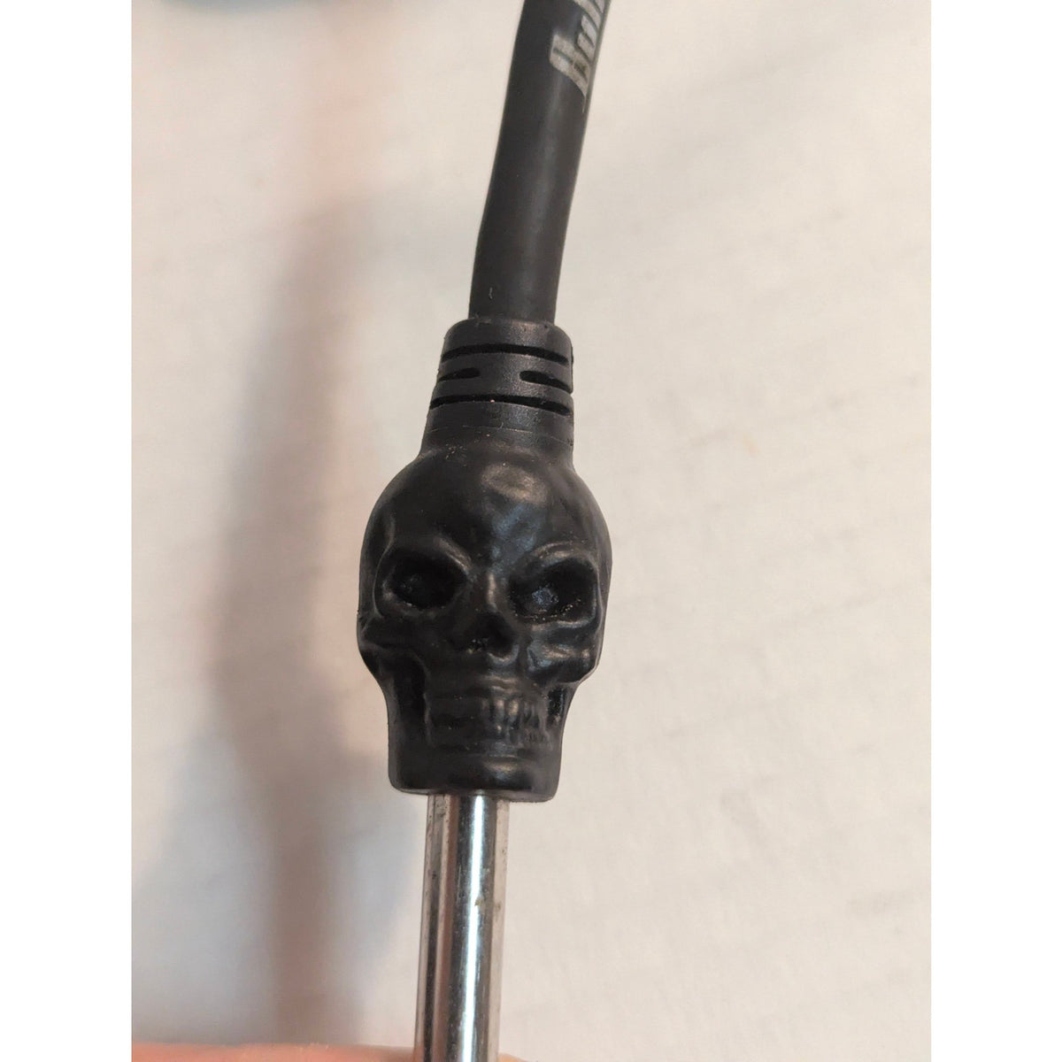 Vintage Bullet Cable 12 Ft Skull Molded Plug Guitar Instrument Cable Black