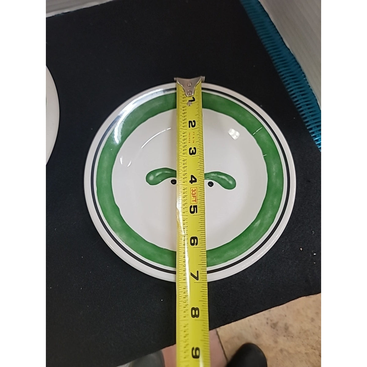 OLIVE GARDEN 7 Inch Bread Plates Restaurant GREEN BAND Olive Design