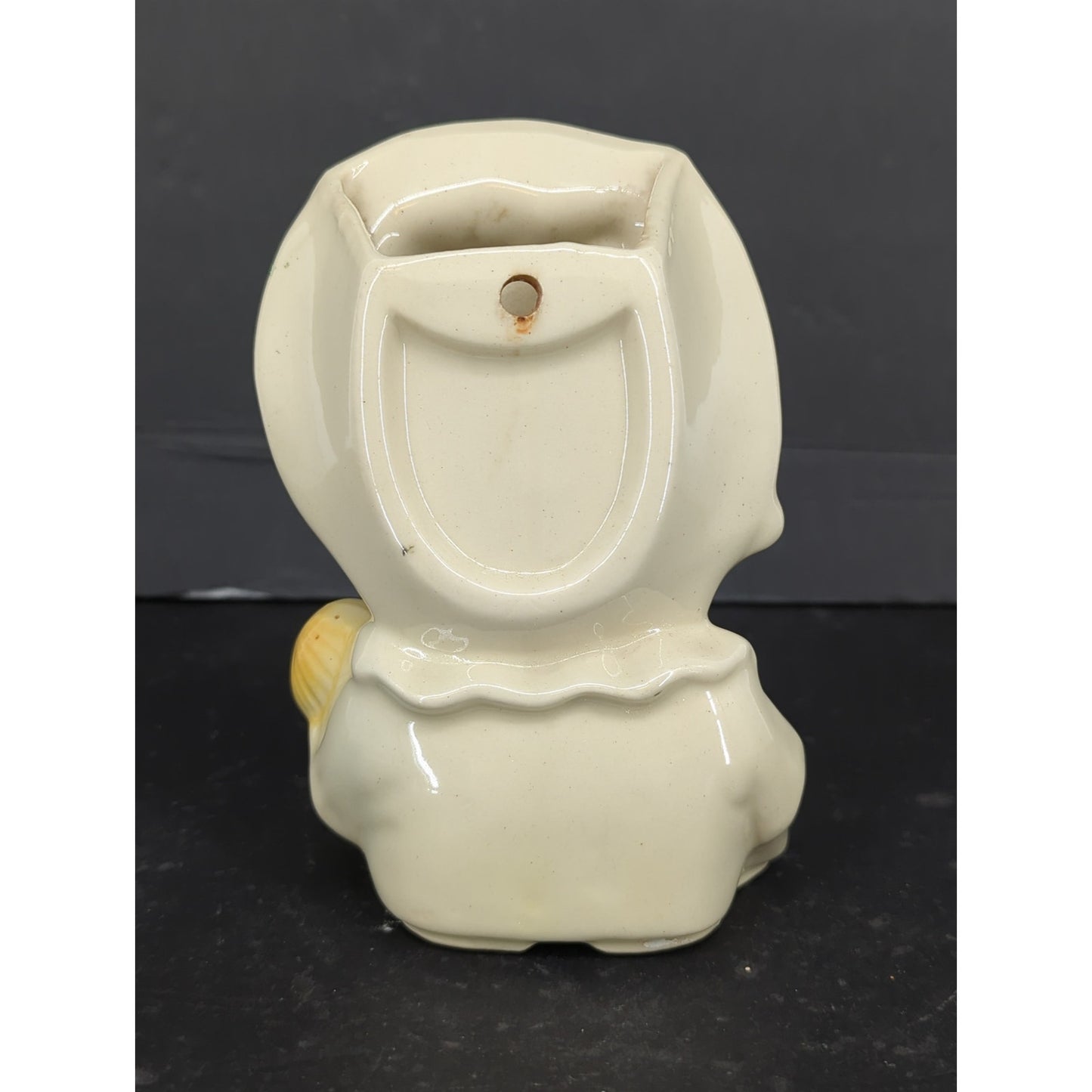 Vintage Ceramic Girl Bonnet Doll Head Vase Wall Pocket Figurine Headvase