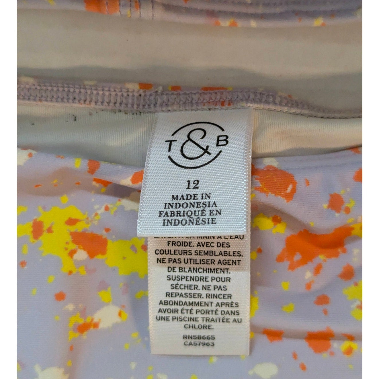 NWT Treasure & Bond Girls Paint Splatter Halter Bikini Swimsuit Size 12