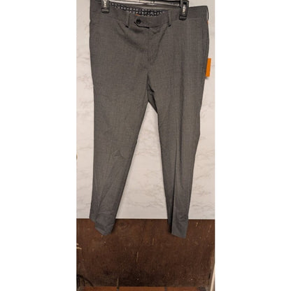 NEW tallia mens gray trousers dress pants wool 34" waist 29.5" Inseam flat front