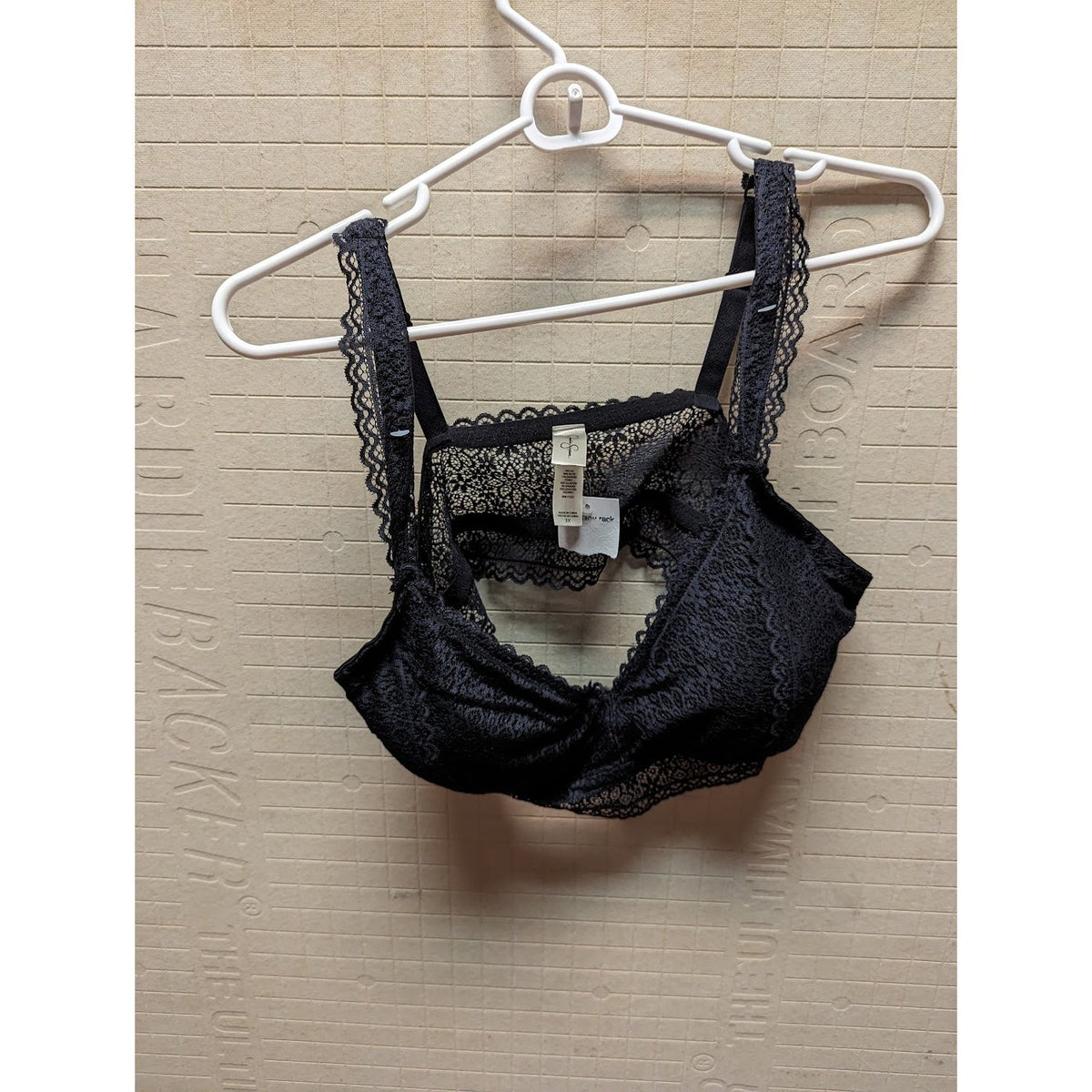 Jessica Simpson Black Lace Bra Size 3x stretch fabric removable padding NEW
