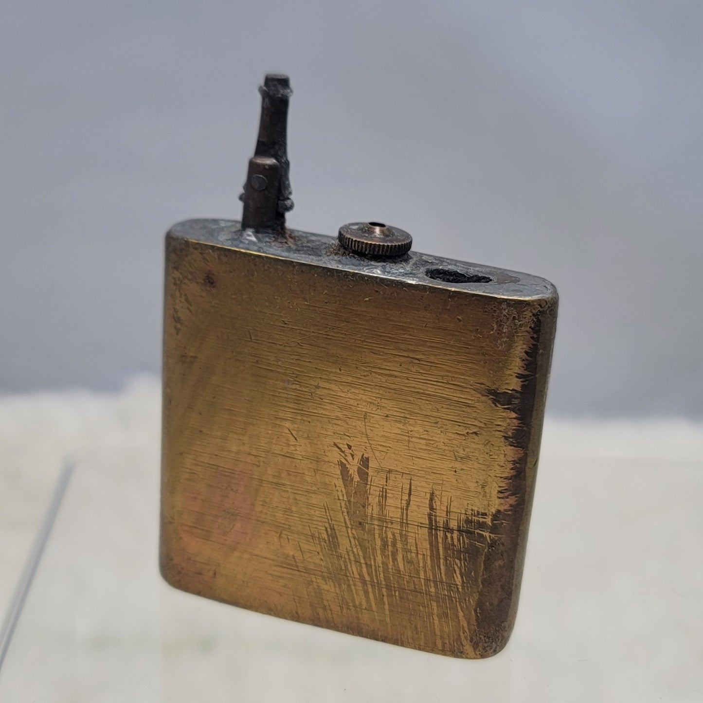 Vintage Brass Pocket Lighter Antique Trench Art Military Steampunk Industrial