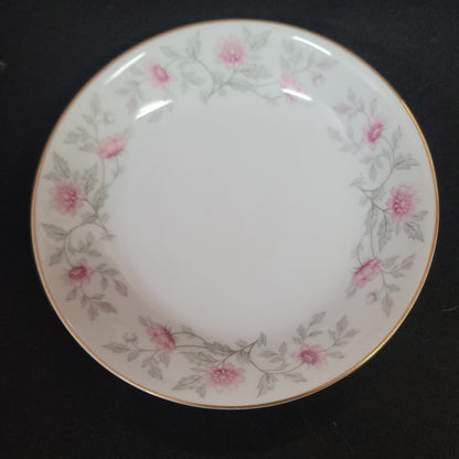 Coupe Soup Bowl Shalimar by Valmont Pink Flower Gray Stems 7 1/2" SHABBYCHIC