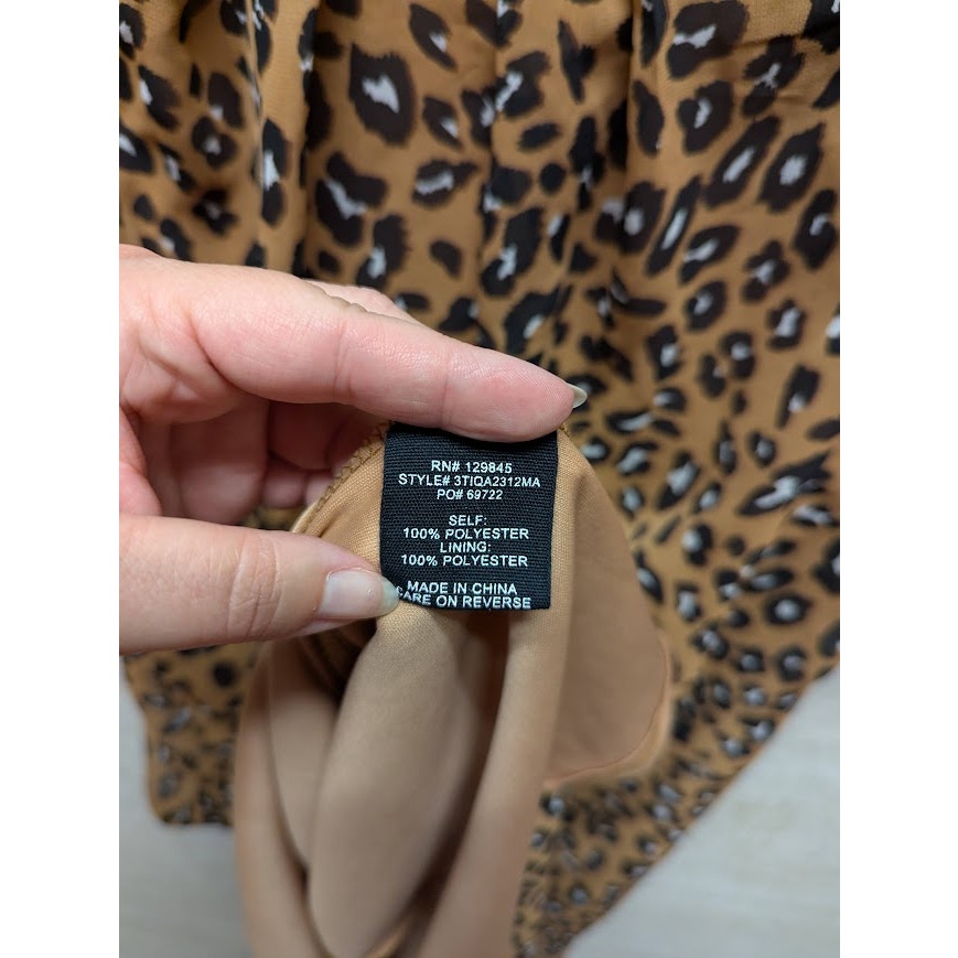 Max Ash Size large Sheath Shift Leopard Dress Animal Print short sleeve