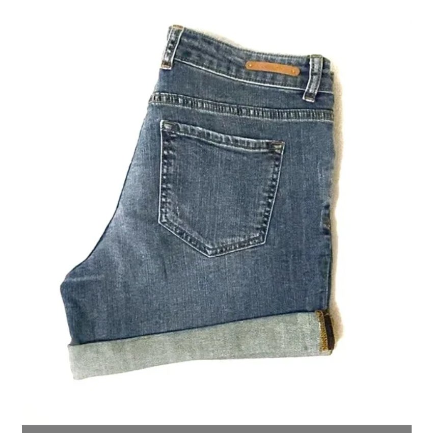 Caslon Denim Shorts Womens 27 Blue Boyfriend Rolled cuff dark blue