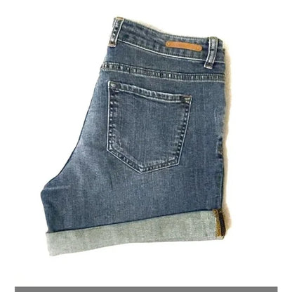 Caslon Denim Shorts Womens 27 Blue Boyfriend Rolled cuff dark blue