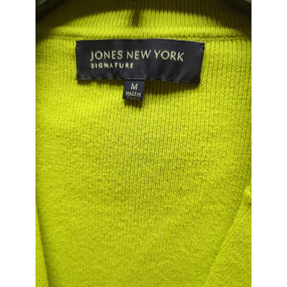 Jones New York Signature Lime Green Knit Cardigan Jacket Size Medium peplum