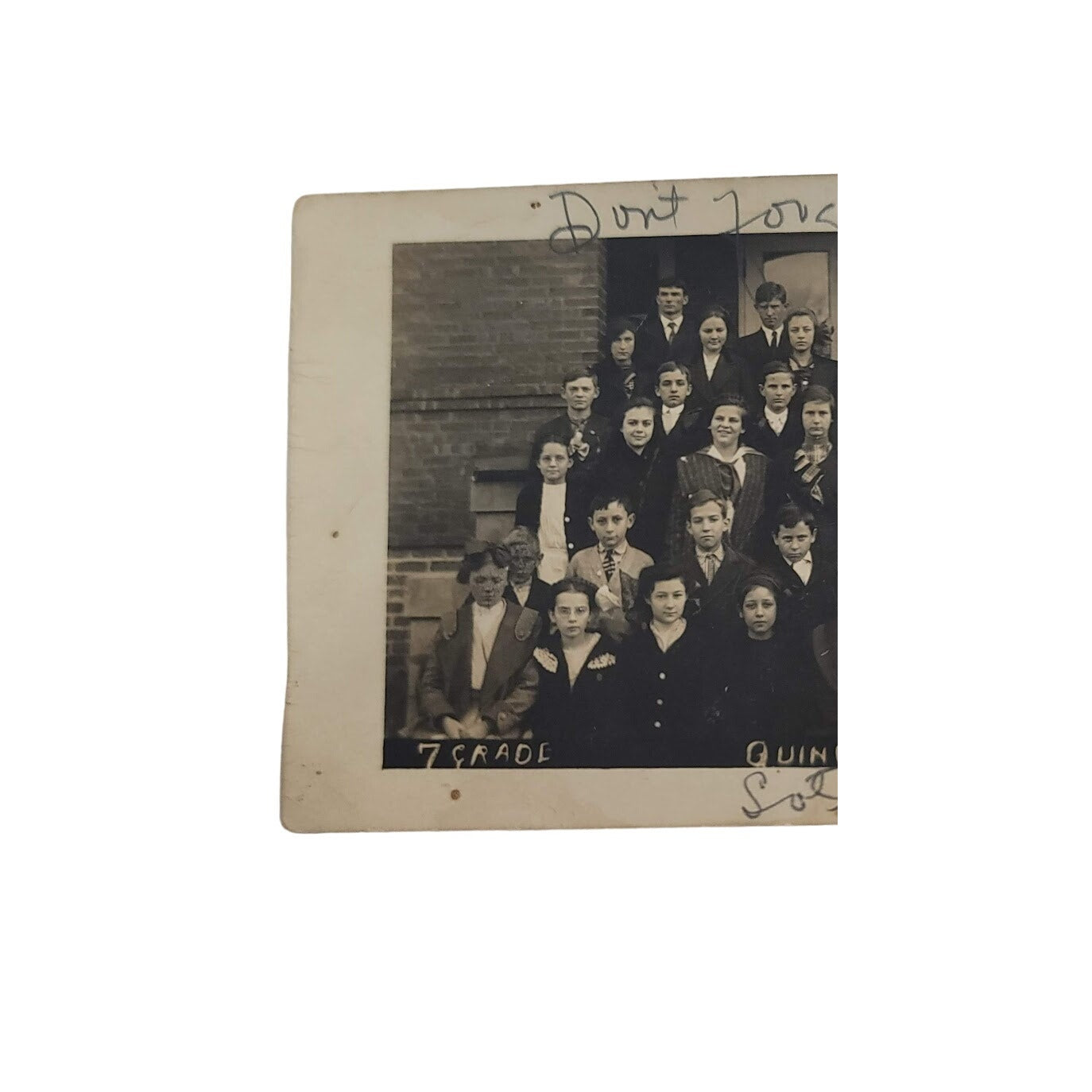 Quincy Florida High School postcard SEVENTH GRADE ROOM 1913 black white photo
