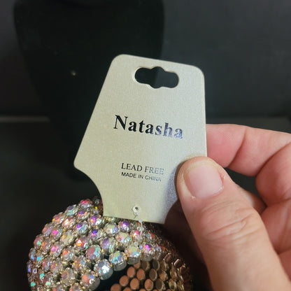 Natasha lead free bracelet iridescent Coil bracelet NEW crystals stacked