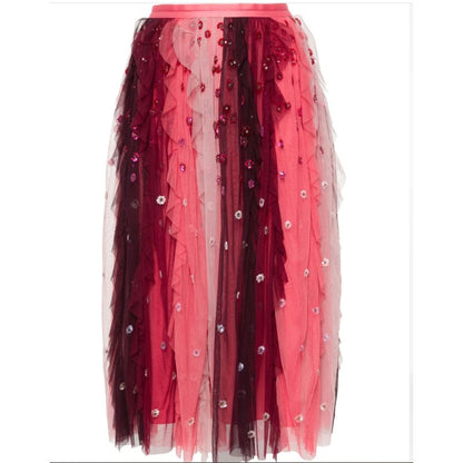 Needle & Thread sequin-embellished tulle midi skirt 8/ Medium Fairycore NEW $346