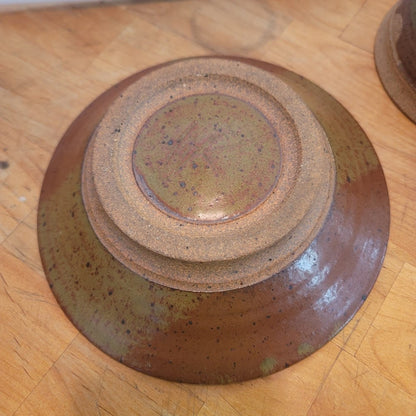 Stoneware studio pottery butter loaf cheese dome lidded Cloche Artisan earthtone