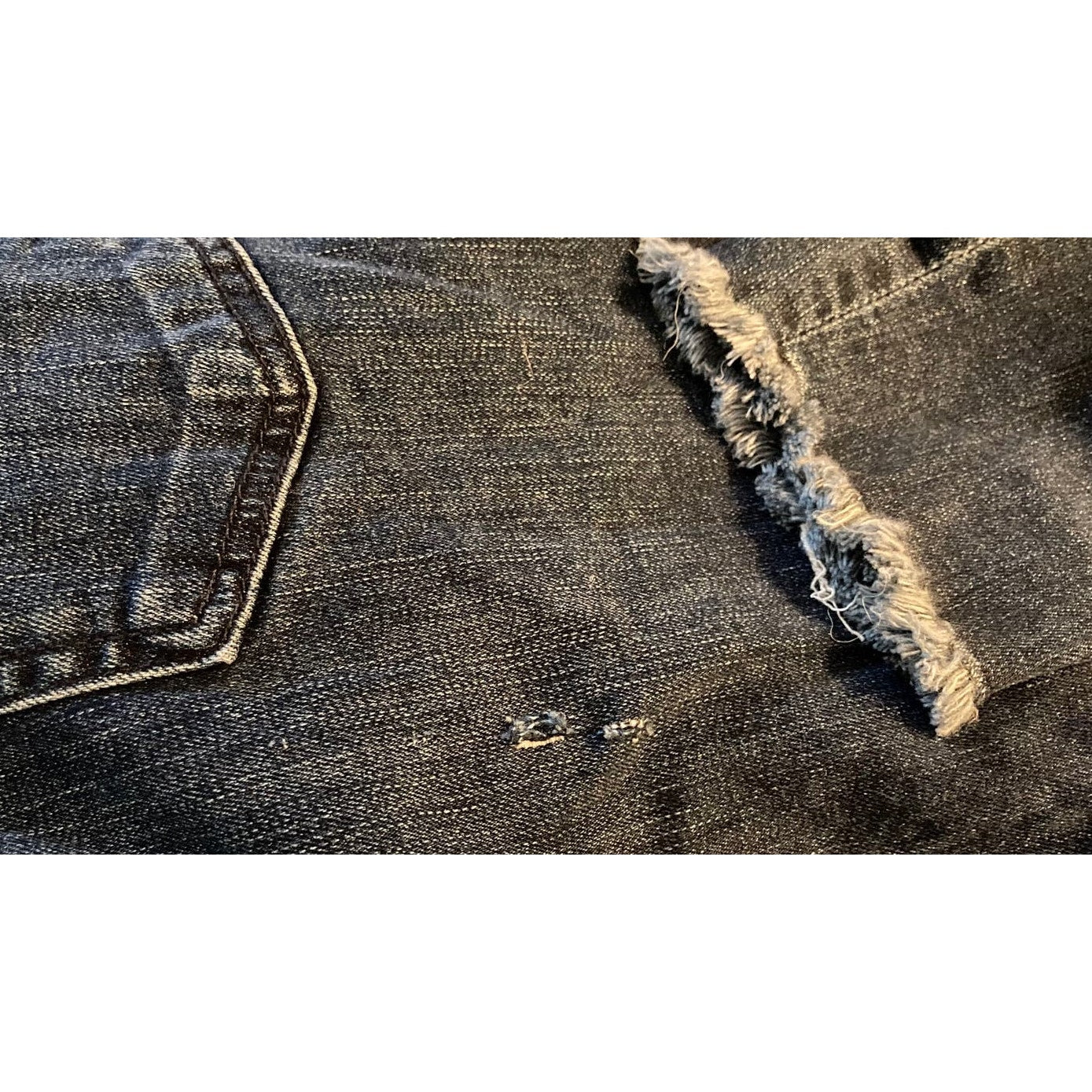 7 For All Mankind Raw Hem Damaged Destroyed Denim Ankle Jeans Size 28 Blue NWT