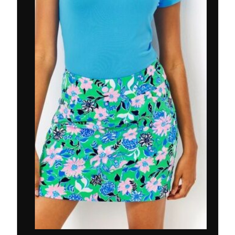 Lilly Pulitzer Luxletic Monica Skort Spearmint Golf Til You Drop Floral Size 12