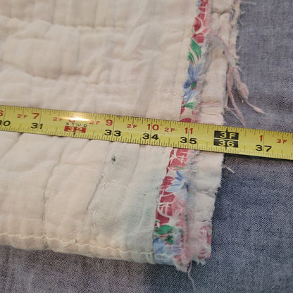 Handmade Quilt 72"x70" greens need repairs PATCHWORK FARMHOUSE cabin VINTAGE