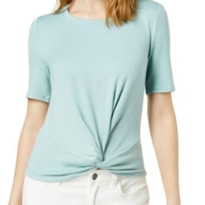Zella Girls baby blue twist front Medium Tee Shirt Super Soft