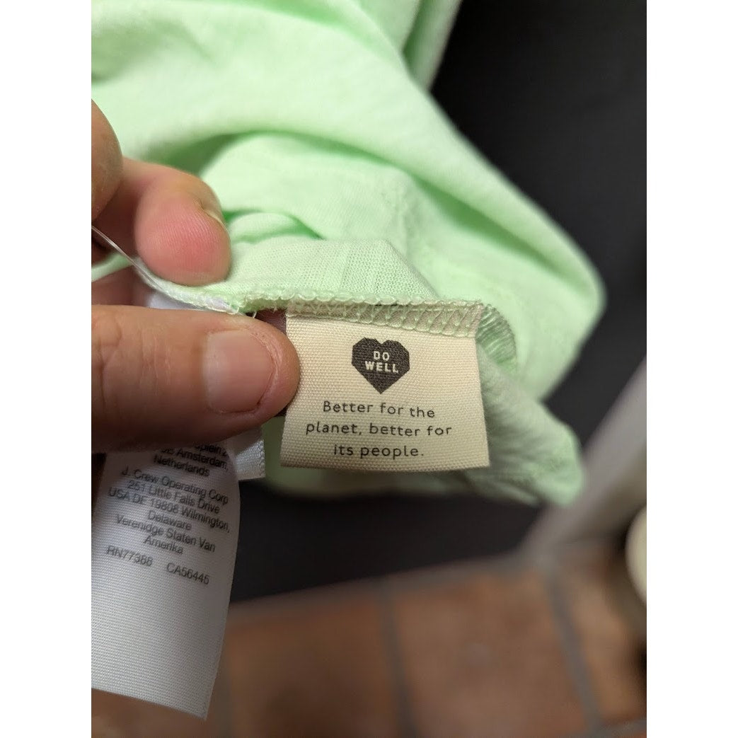 madewell green Vneck cotton Tshirt top short sleeve NEW casual travel size XL