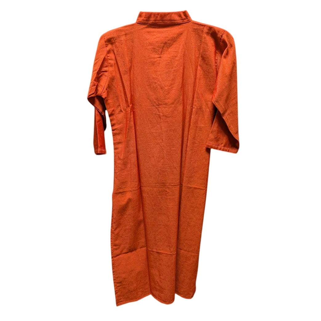Orange tunic NEW size 40 top 3/4 sleeve Linen blend Small top /Youth Large Dress
