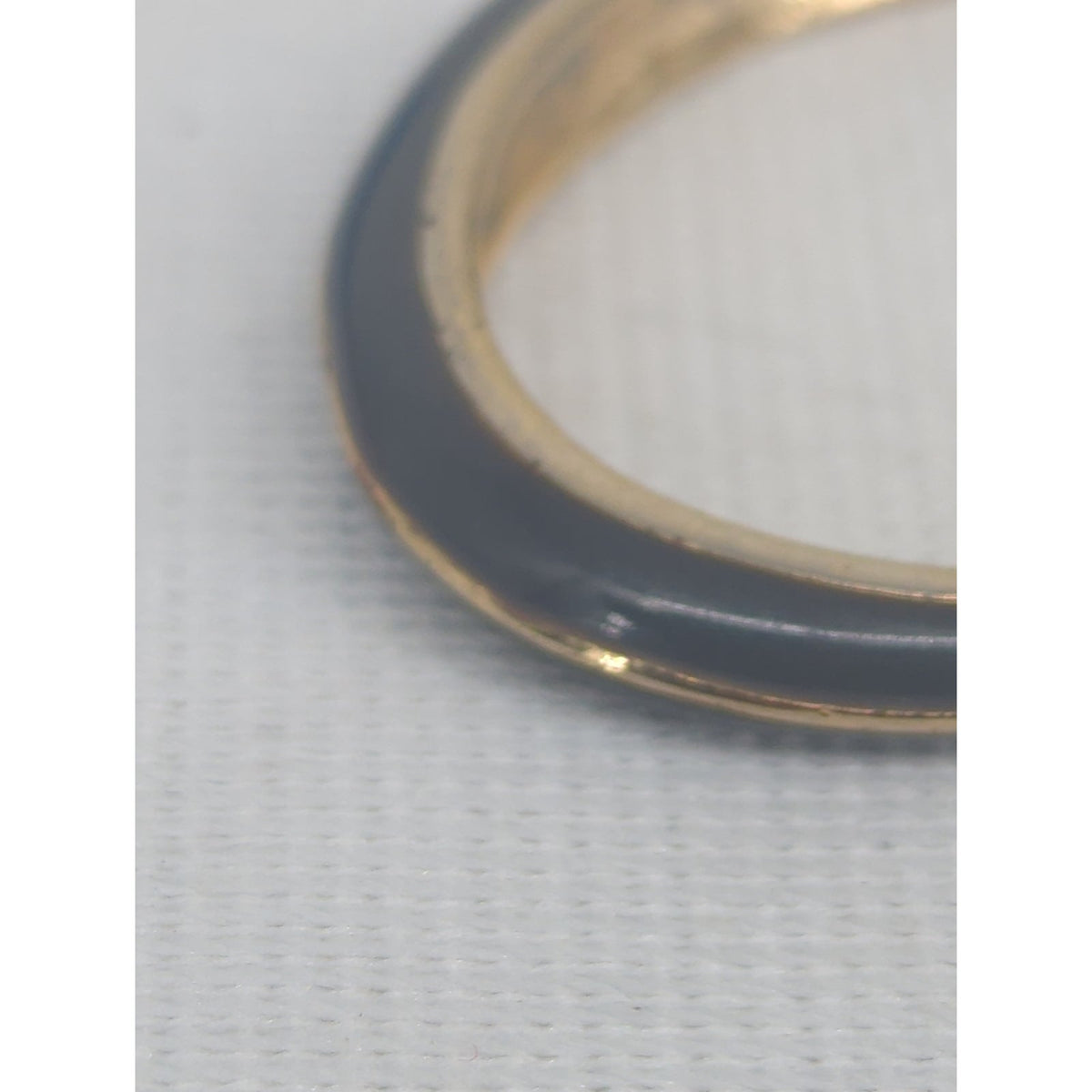 Vintage Black and Gold Curved Hoop Post Earrings Retro Crescent Chic