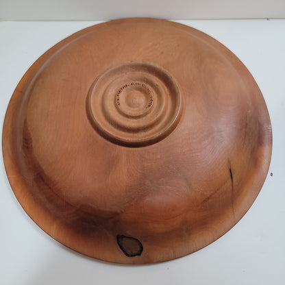 New Zealand hand turned MATAI WOOD rimmed serving dish tray SIGNED condiment pot