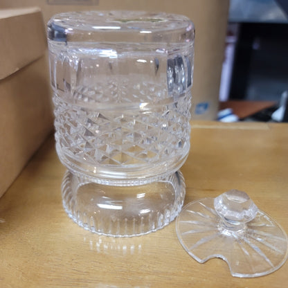 Vintage Waterford Crystal Jam Marmalade Condiment Jar with Lid Handmade Ireland