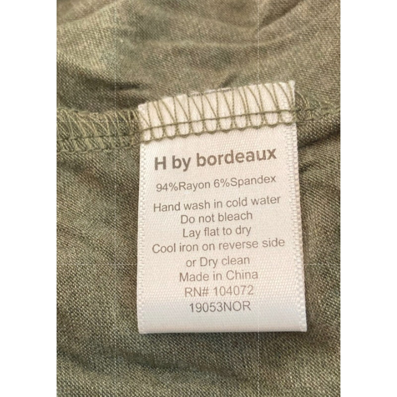 H by Bordeaux Drawstring Waist 3/4 Sleeve Top Sz XL/Extra Large in Sage NWT