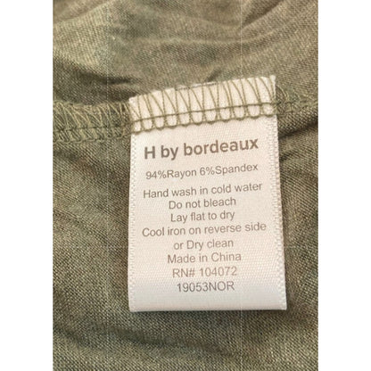 H by Bordeaux Drawstring Waist 3/4 Sleeve Top Sz XL/Extra Large in Sage NWT
