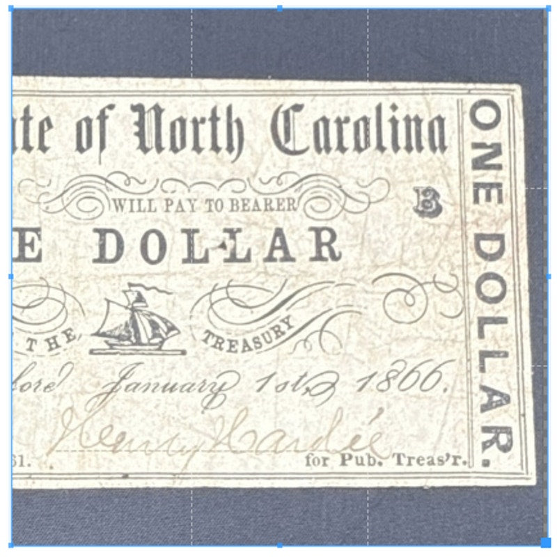 Currency Bank Note USA Paper Money State of North Carolina $1 Series 1861